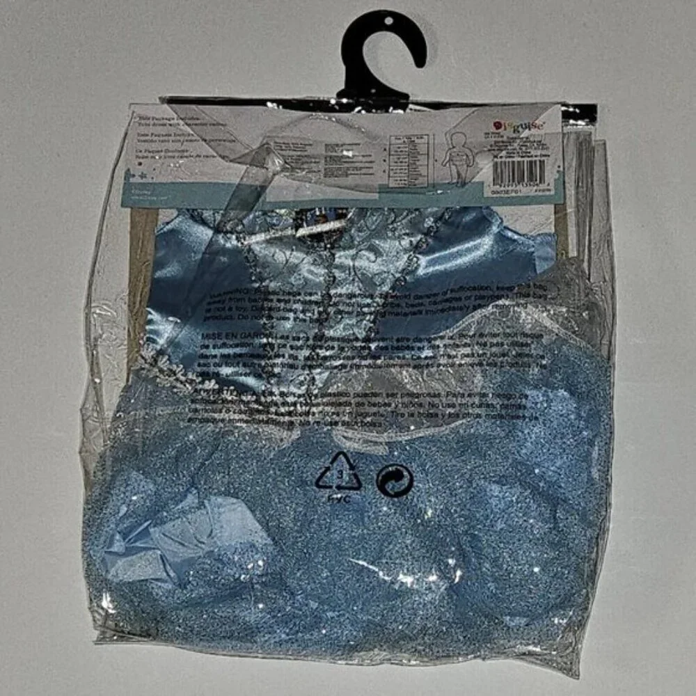 NEW Cinderella Princess Disney Baby Halloween Costume 6-12 Month Blue Tutu Dress
